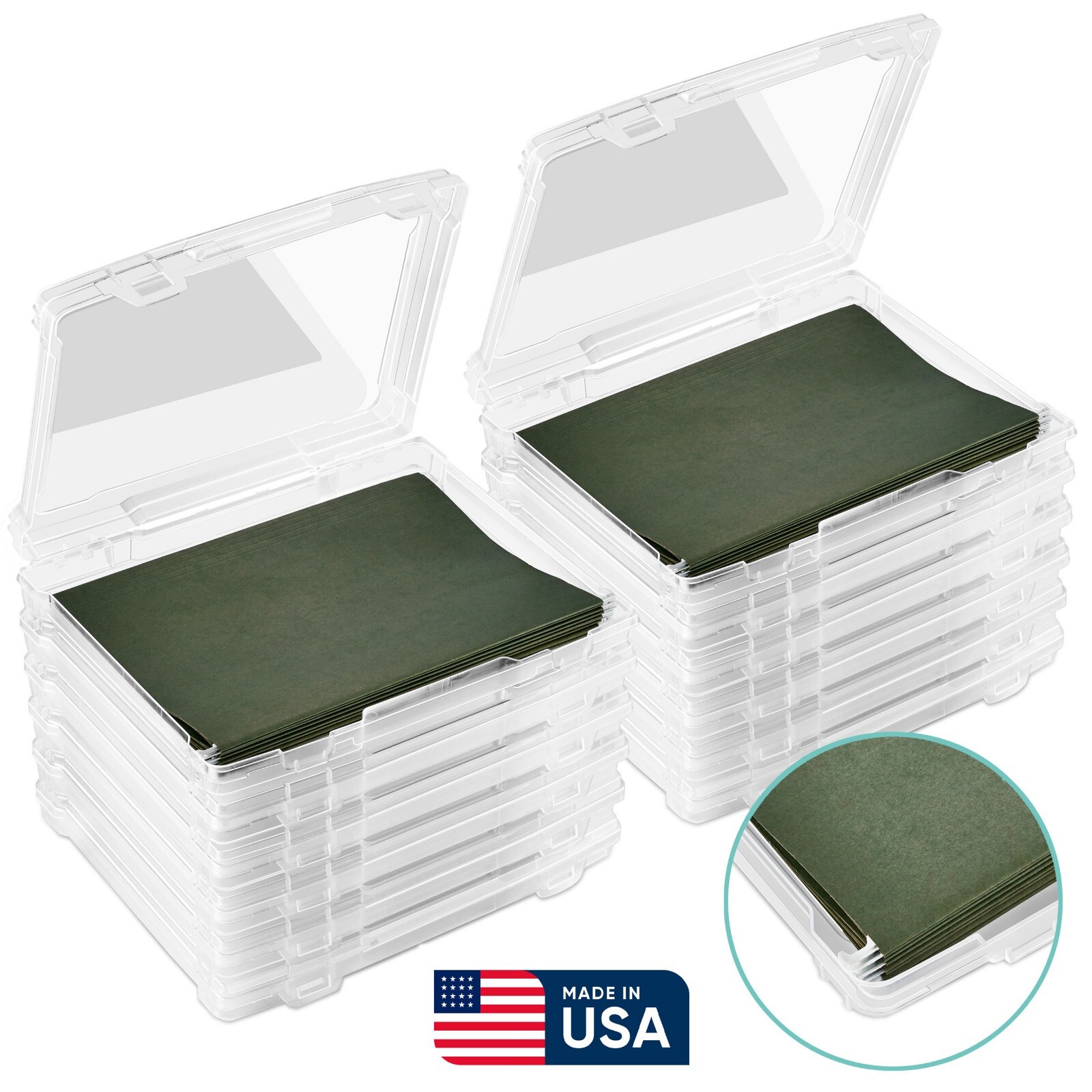 Sorbus Set of 12 Clear Thin Hanging File Organizer Bins