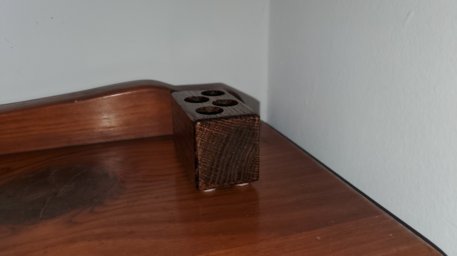 Wood 4 Pen Holder, Walnut Color