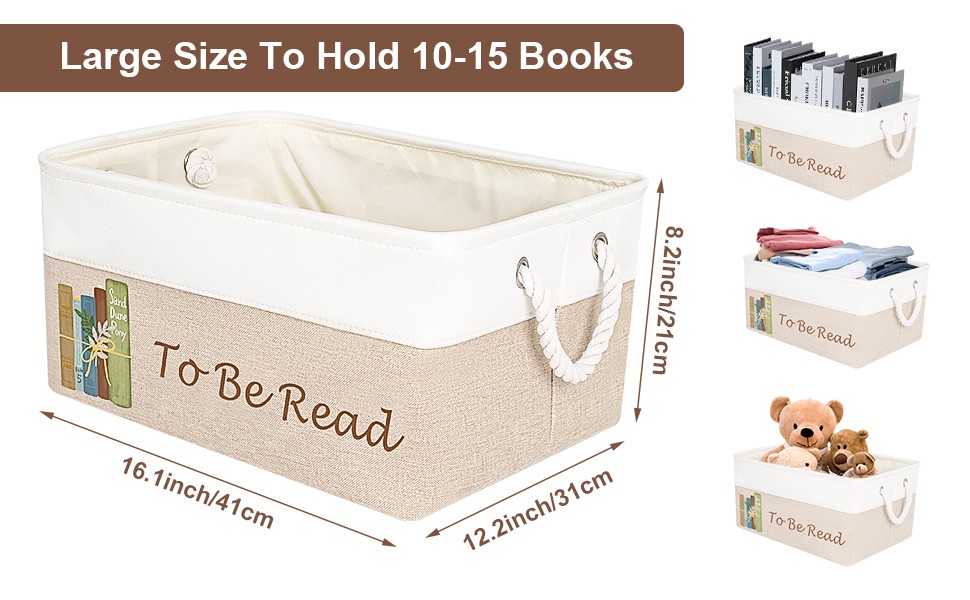 TBR Book Organizers and Storage Basket ,Collapsible Storage Basket for Books