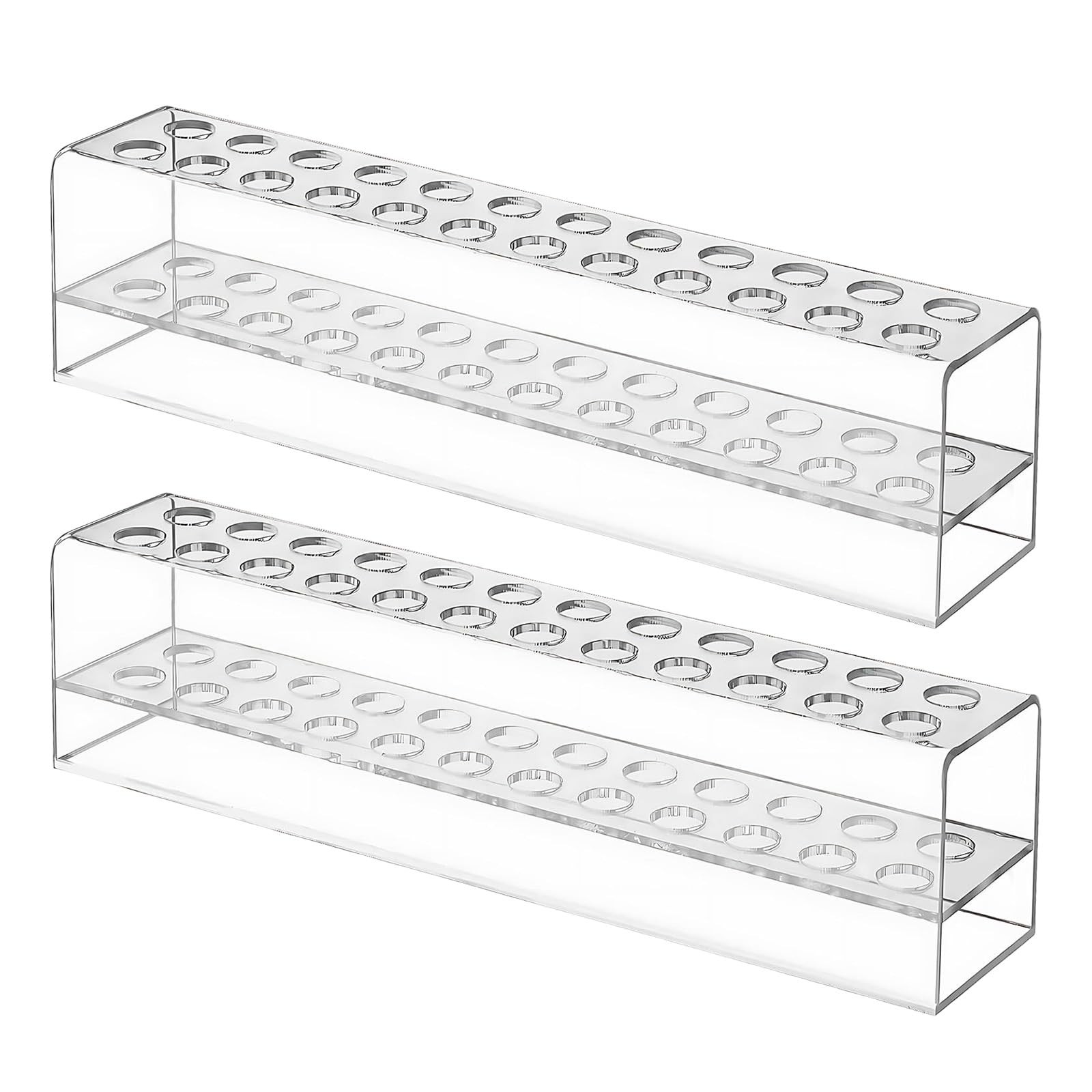 2 PCS Pen Display Stand Clear Pen Display 24-Slots Acrylic Penci Transparent