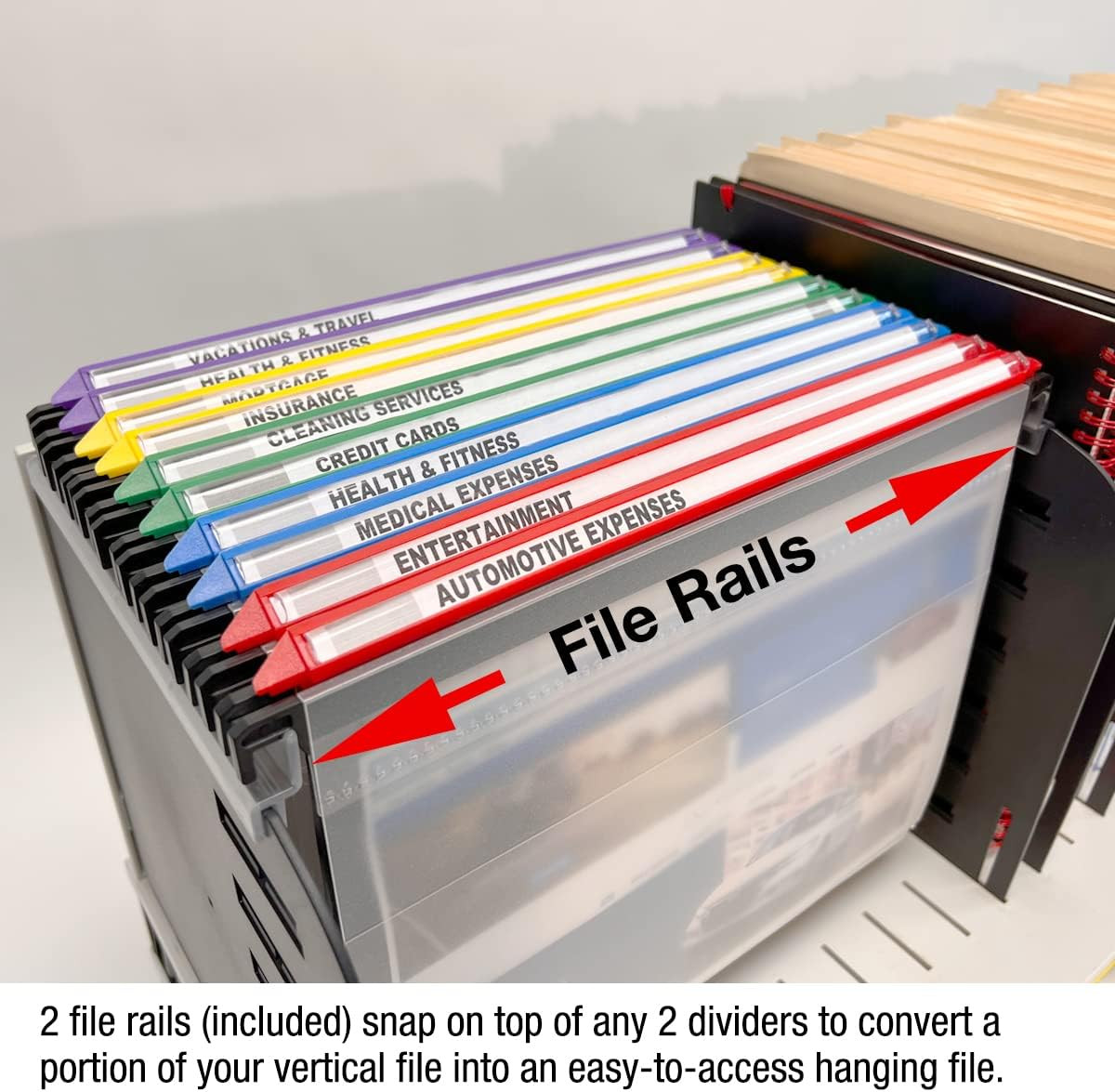 Vertical File Organizer with 7 Slots & Adjustable Dividers for Desktop Use