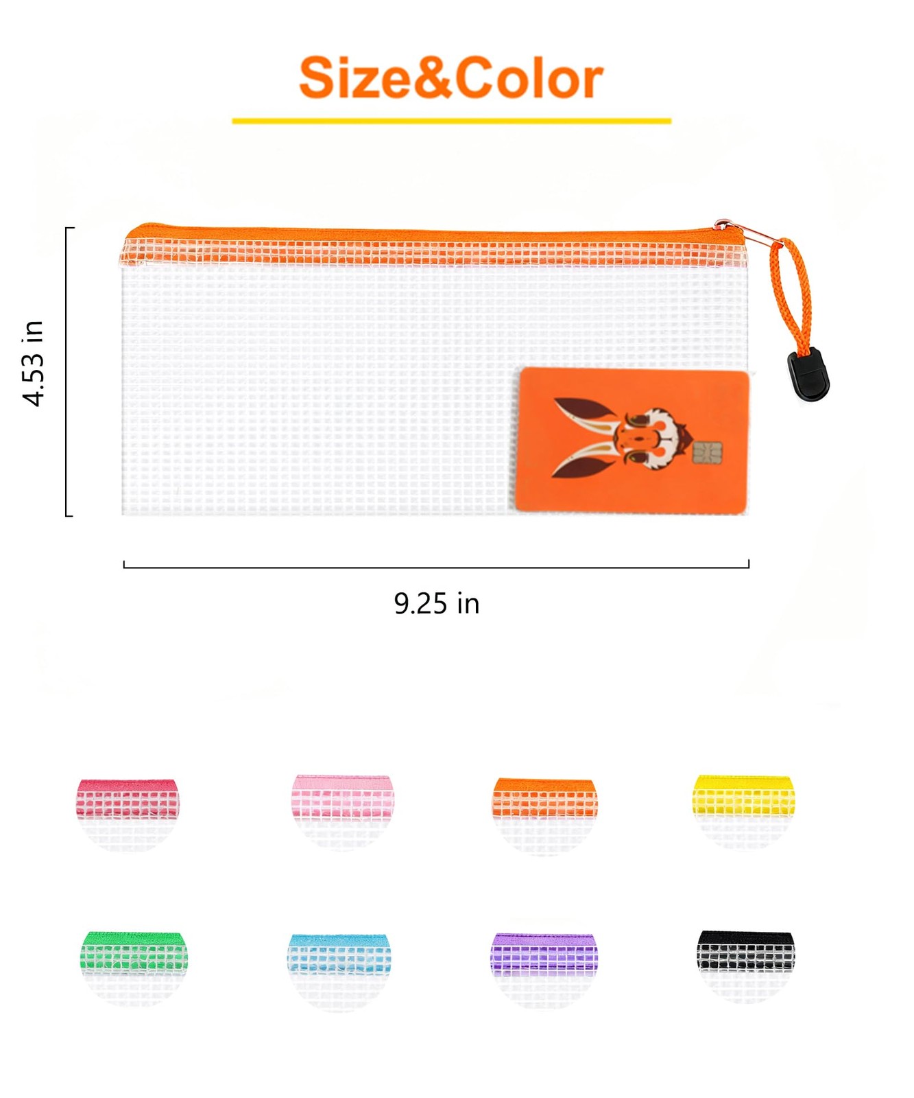 24 Pcs Lightweight Zipper Mesh Pouch Bags, Portable Clear Plastic A6 Storage …