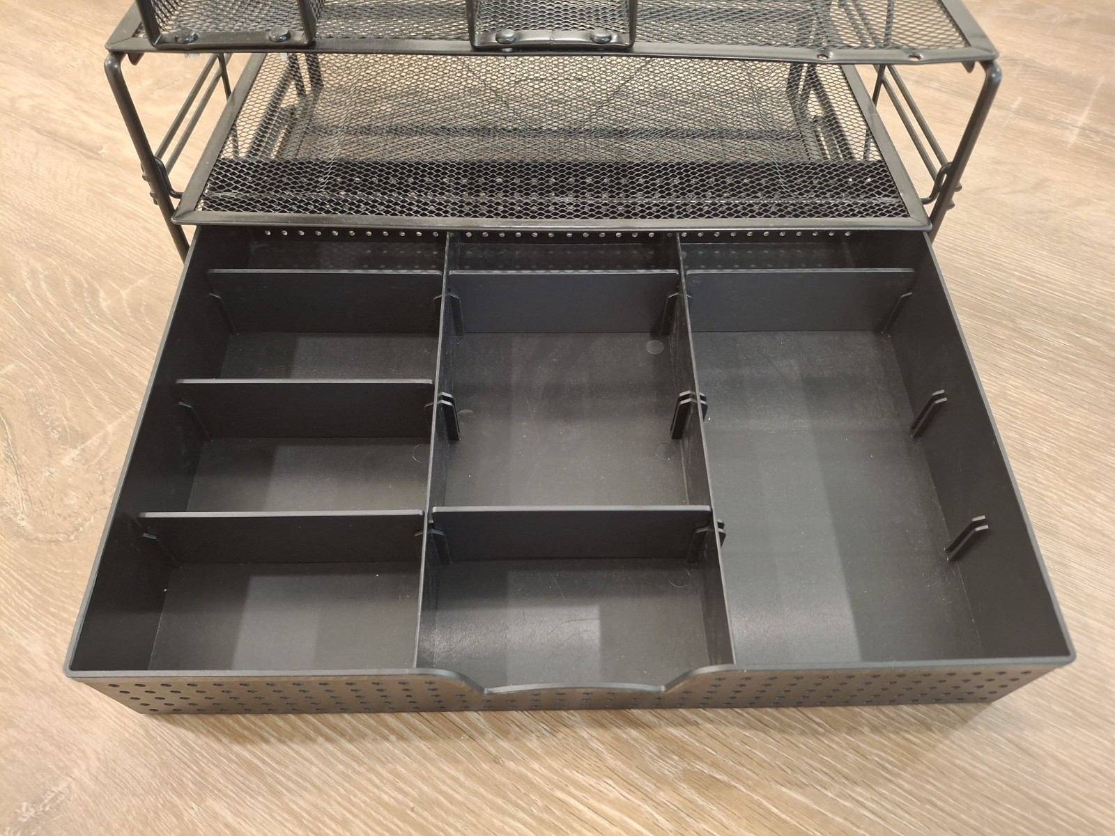 Metal Mesh Desk Organizer with Drawer File & Office Supply Holder