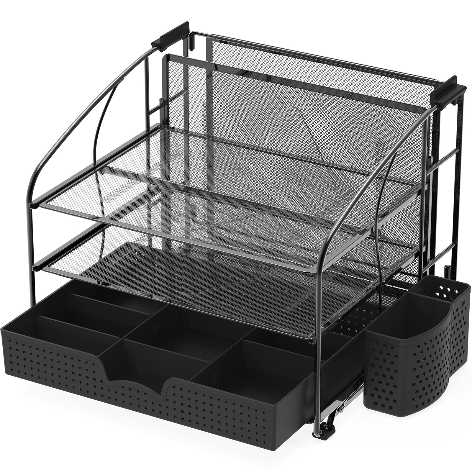 Simple Houseware 3-Tier Desk Organizer Sliding Drawer Hanging File Holder And