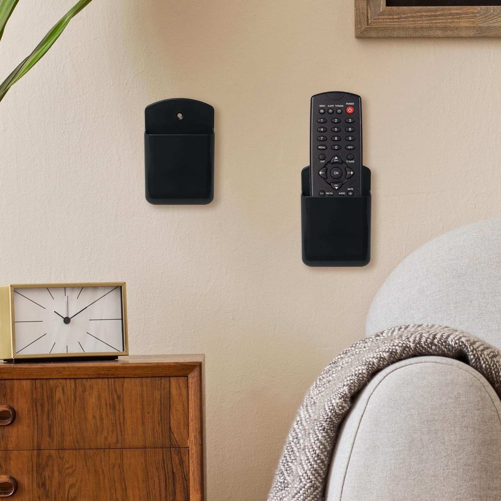2 Pcs Remote Control Holder Wall Mount, TV Controller Holder, Self Adhesive Remo