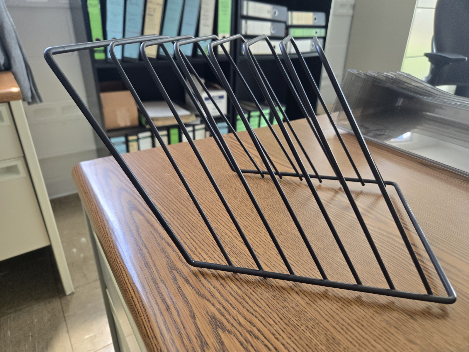 Metal Desktop File Organizer with 7 Slots, Document/File/Magazine Holder