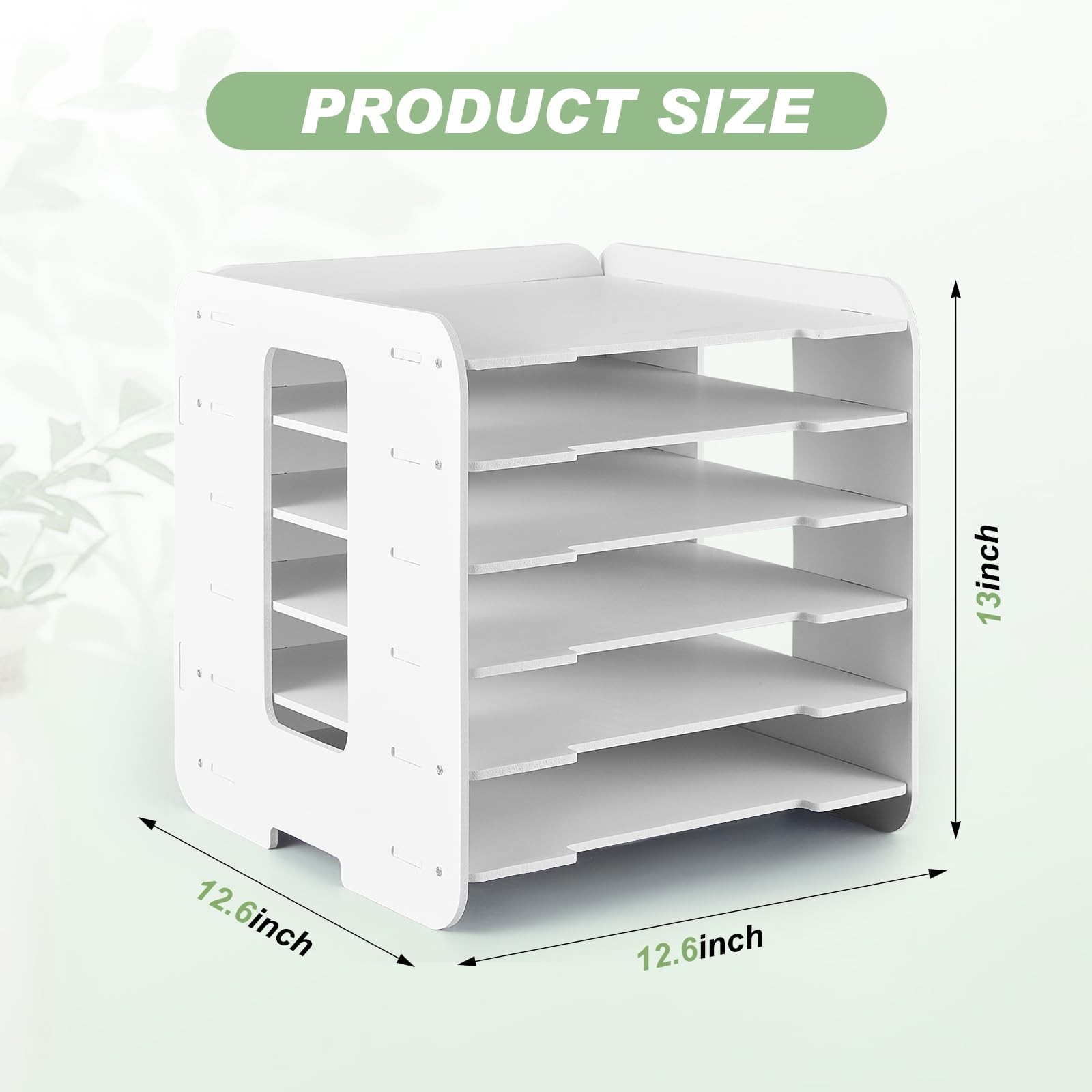 6 Tier File Organizer for Desk, 12 x 12 Stackable Paper Trays, Paper Holder, …
