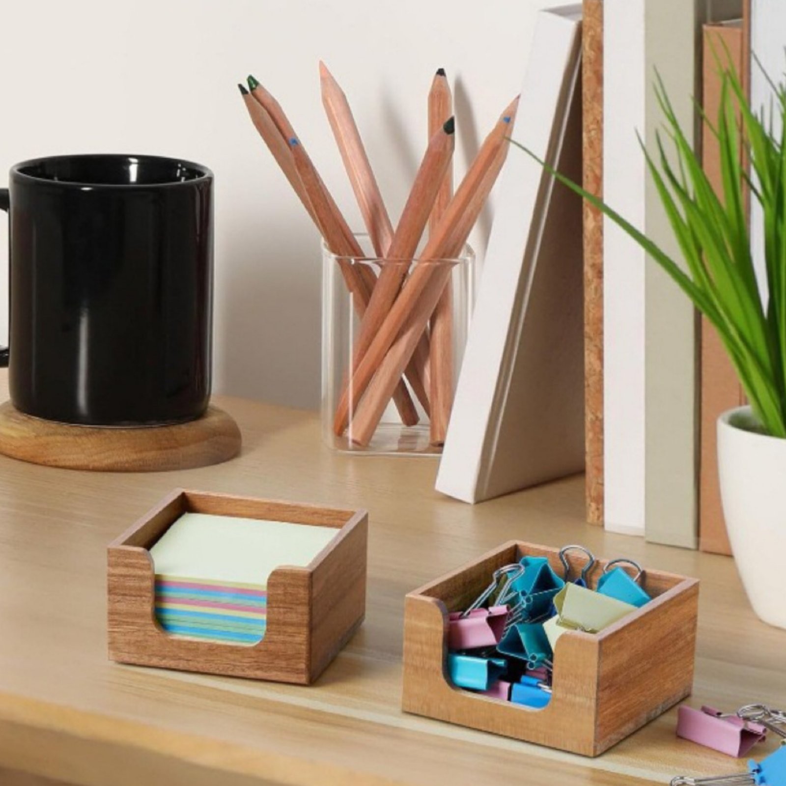 Wooden Napkin Holder No Assembly Required Wooden Business Card Box Easy to