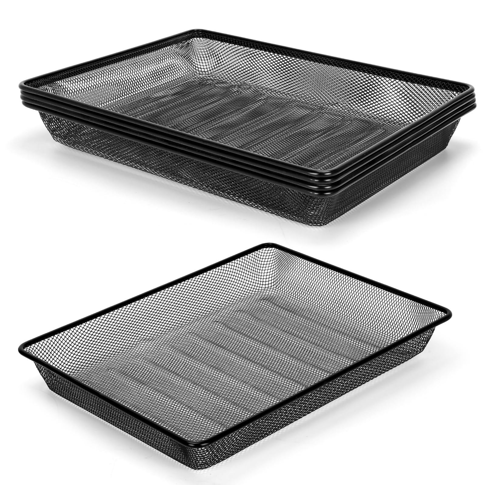 Office Metal Mesh Basket Desk Paper Tray Organizer Mail Letter Storage 5 PCS