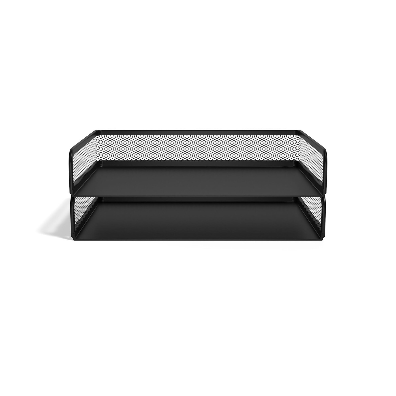 Side‑Load Stackable Metal Letter Tray, Matte Black, 2‑Pack – Desktop Paper Or…