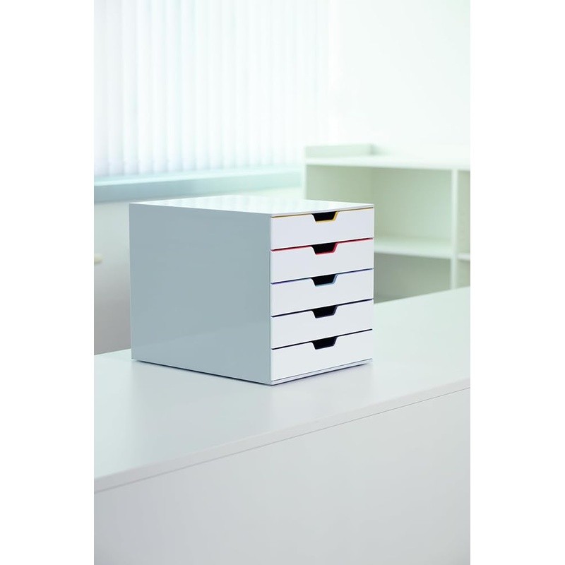 Varicolor 5 Drawer Unit Desktop Organizer Plastic Storage Letter-Size Files New