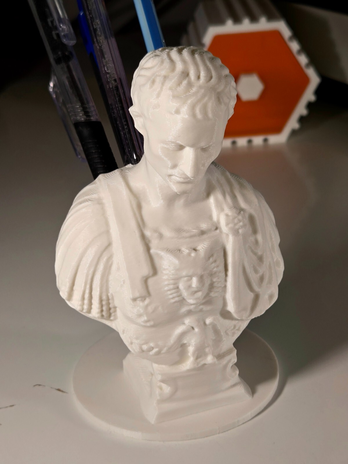 Julius Caesar Ides of March Pen Pencil Holder Sculpture Desktop Organizer