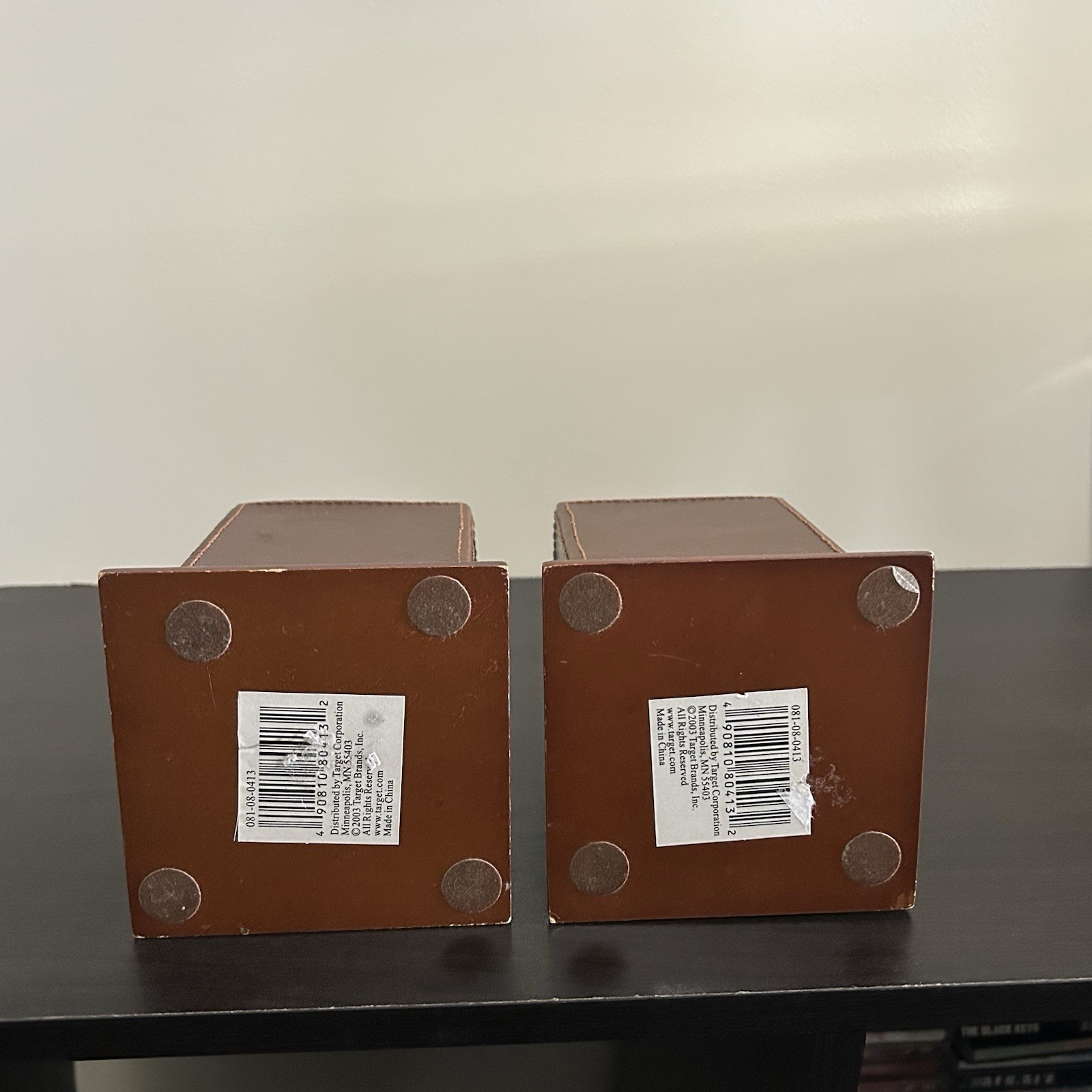 Faux Leather Pencil Holder Set of 2 Brown Desk Organizers 2003 Target