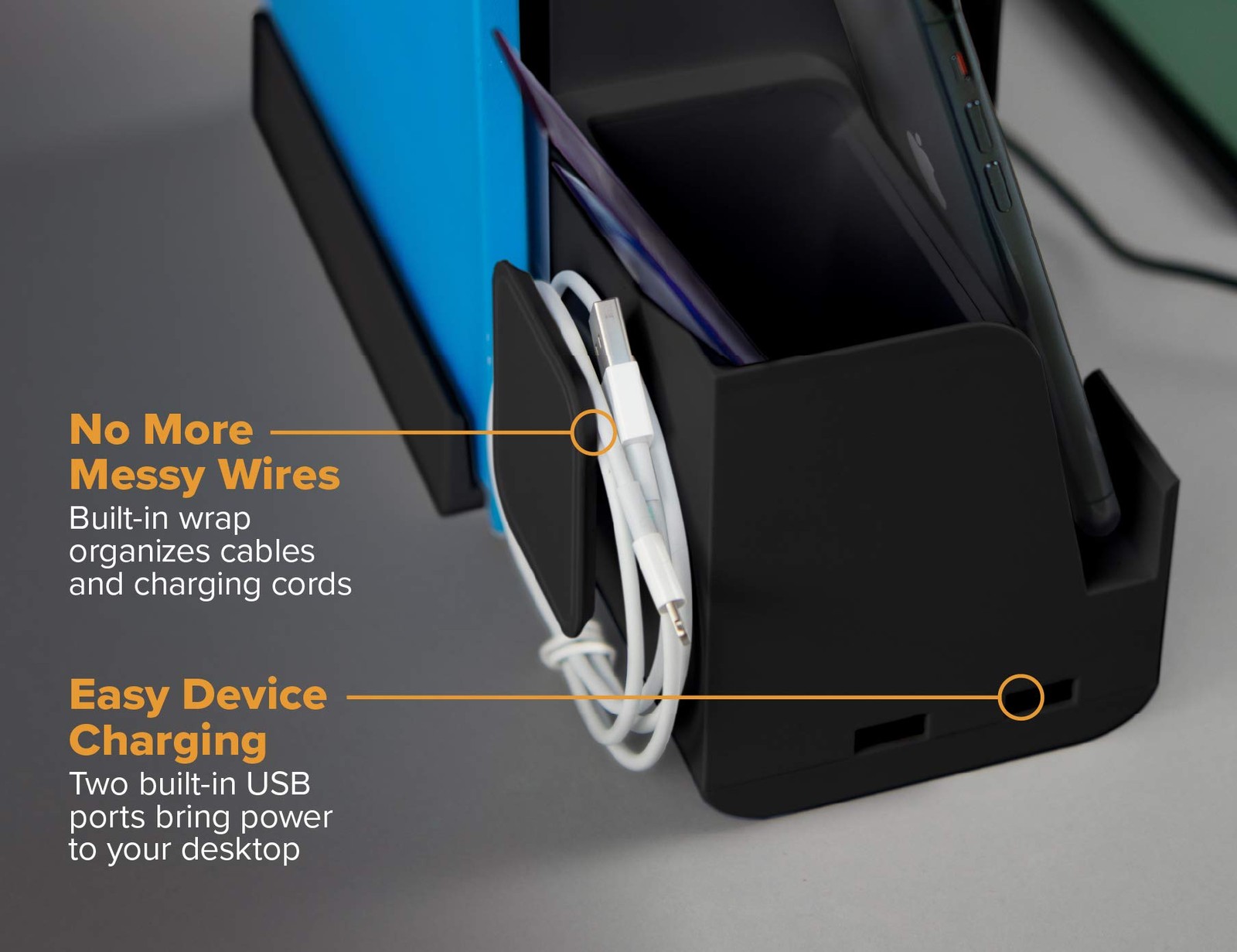 Bostitch Office Konnect Desk Organizer And Charging Station 2 Usb 2 Plugs