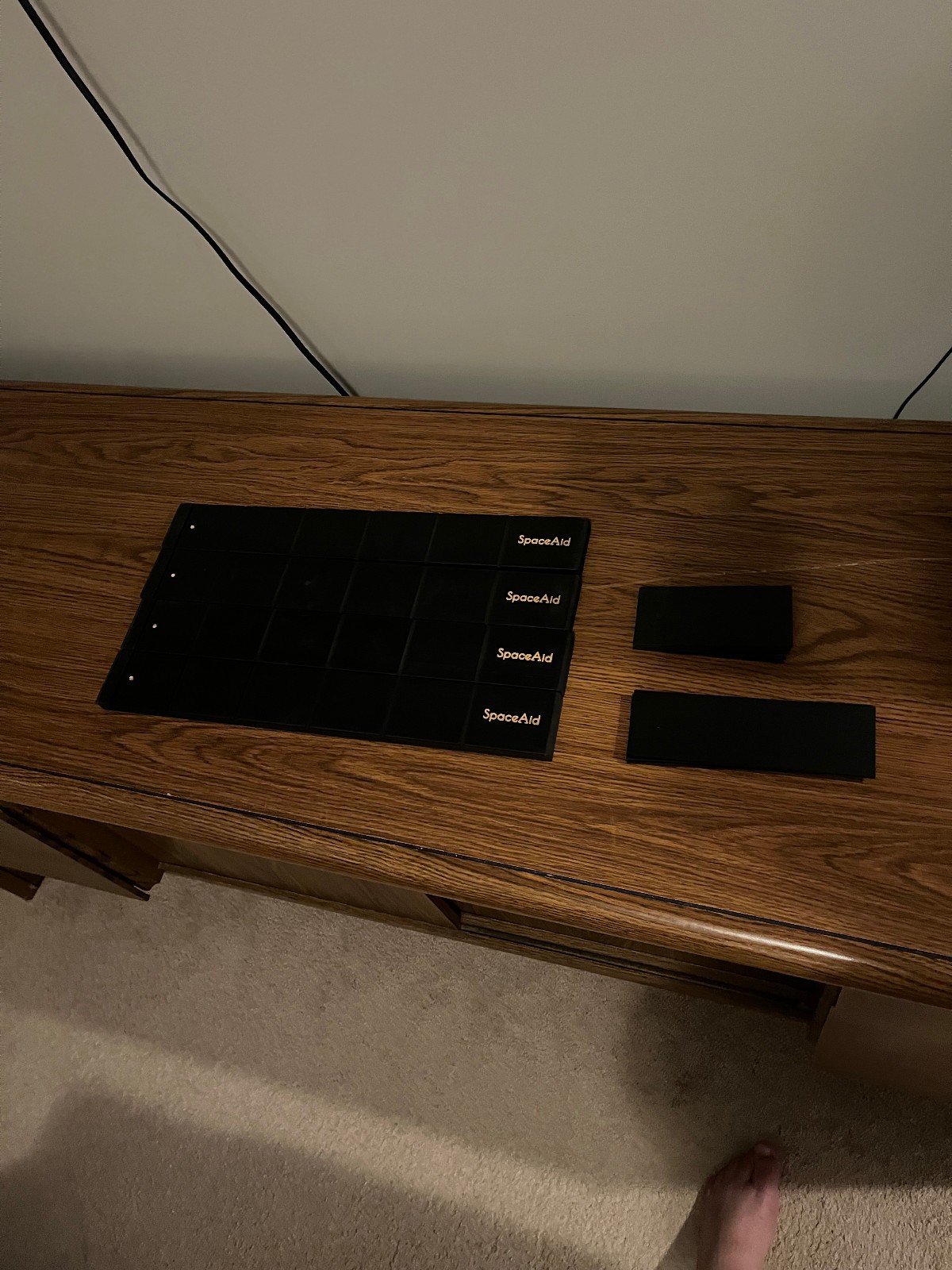 Spaceaid 17-22″ Adjustable Bamboo Drawer Dividers (4 Pack, Black) + 9 Inserts