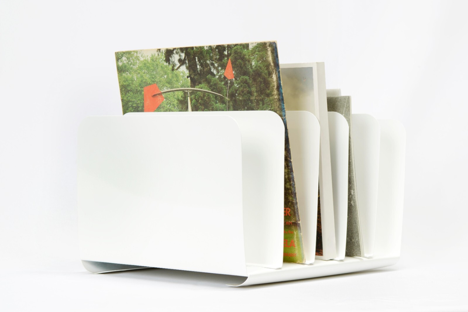 1960s vertical file organizer white lacquered steel
