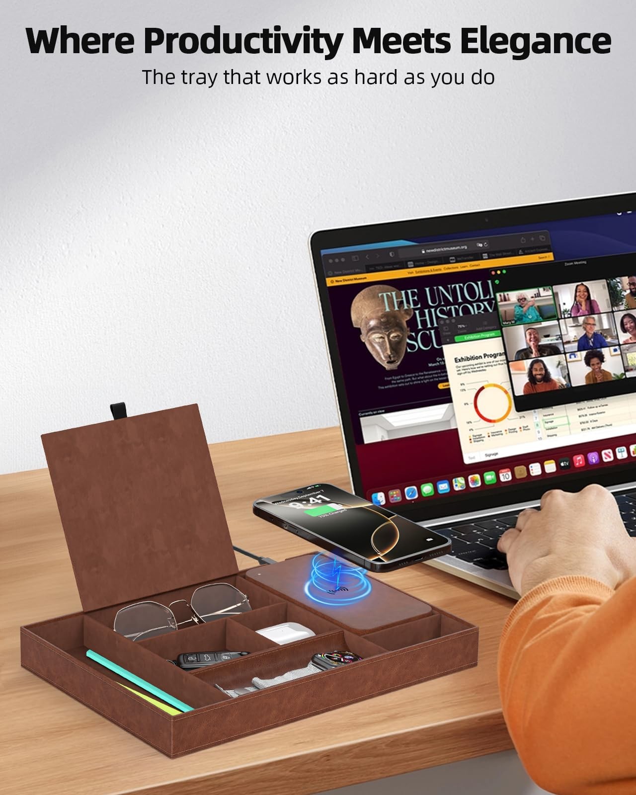Wireless Future Charger Leather Valet Tray Wireless Charging Pad – Edc