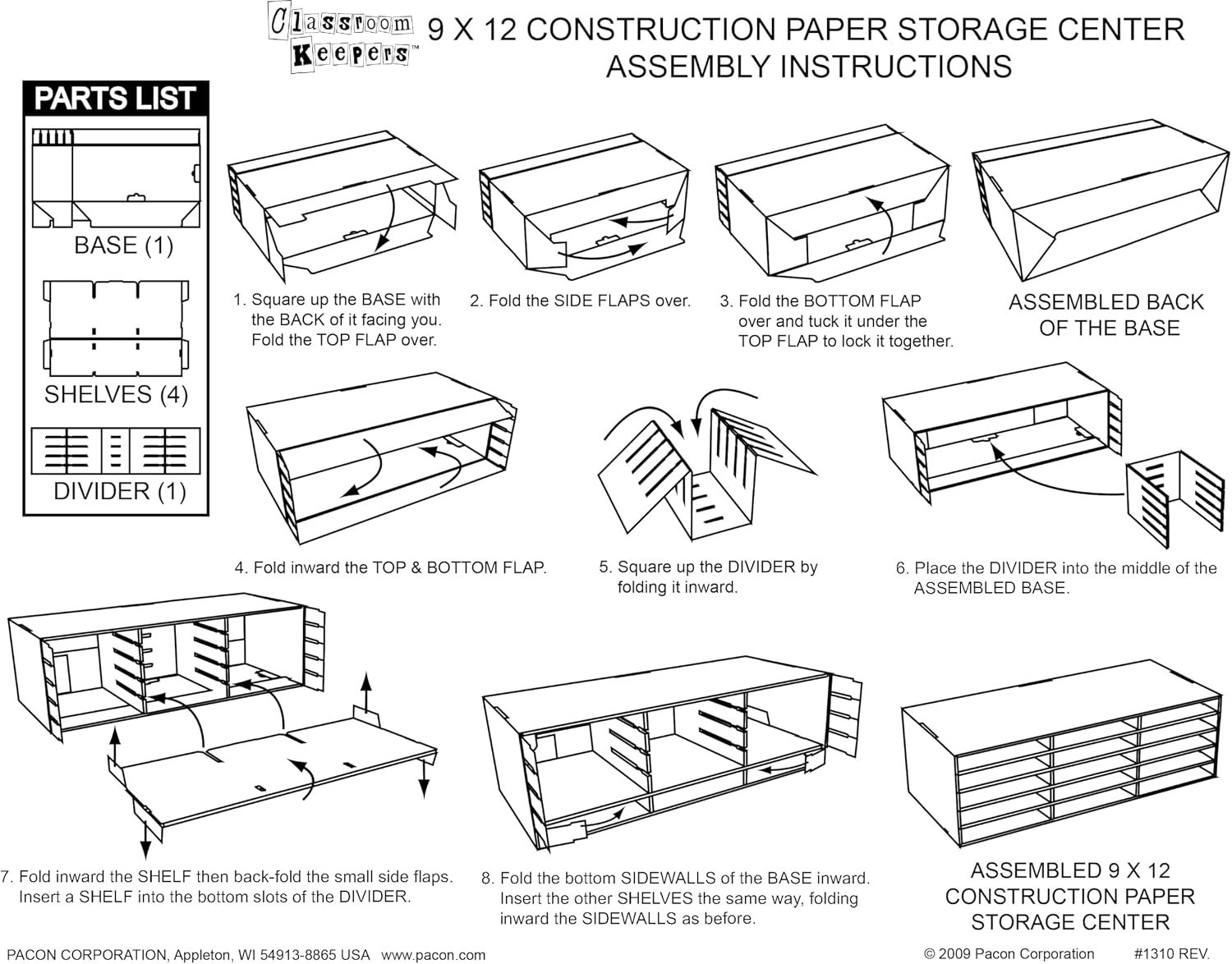 Rectangular Paper Storage Organizer for Craft Supplies and Educational Use