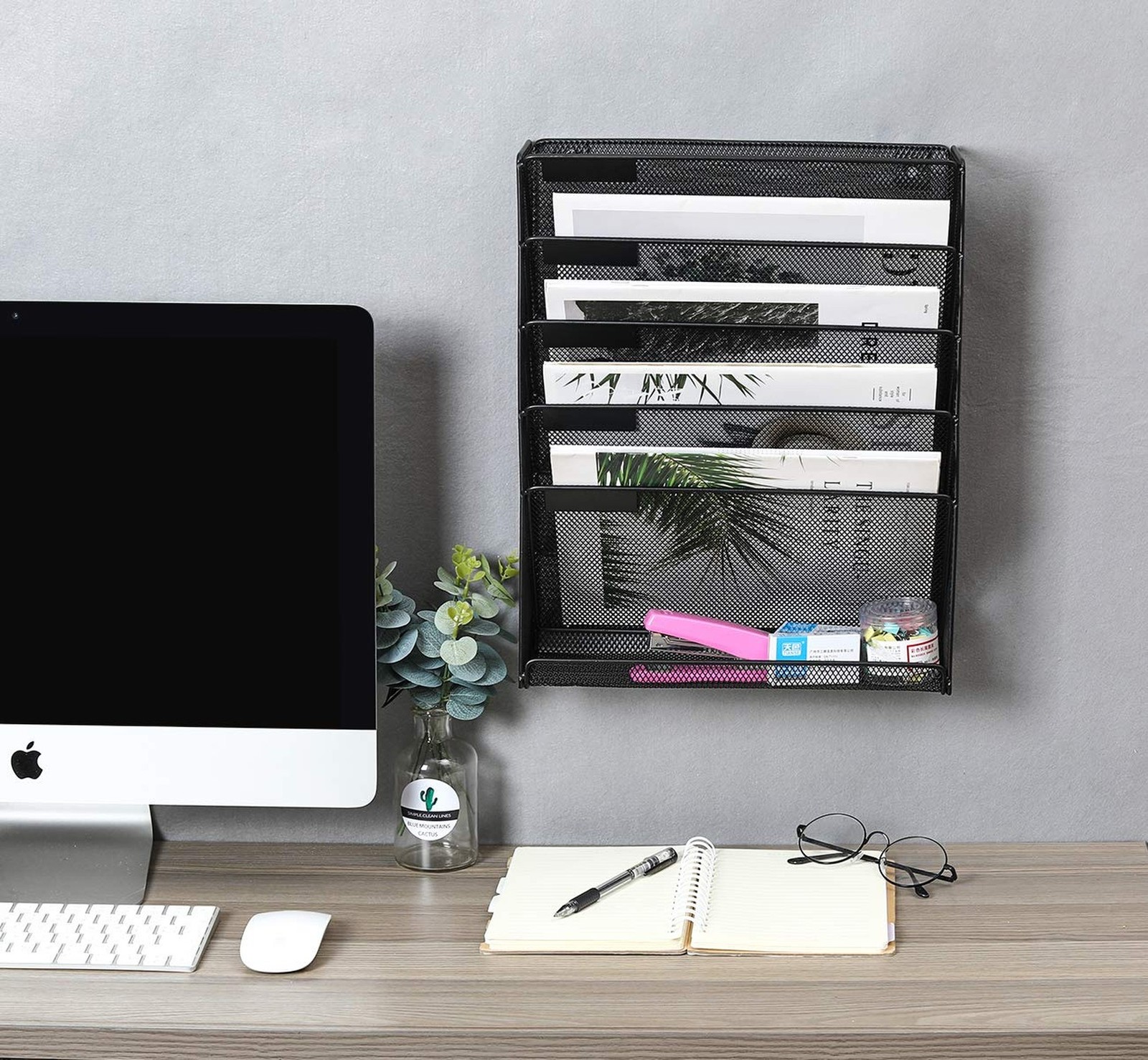 EasyPAG 5 Slot Wall Hanging File Organizer Vertical Office Desk /Wall Mounted…