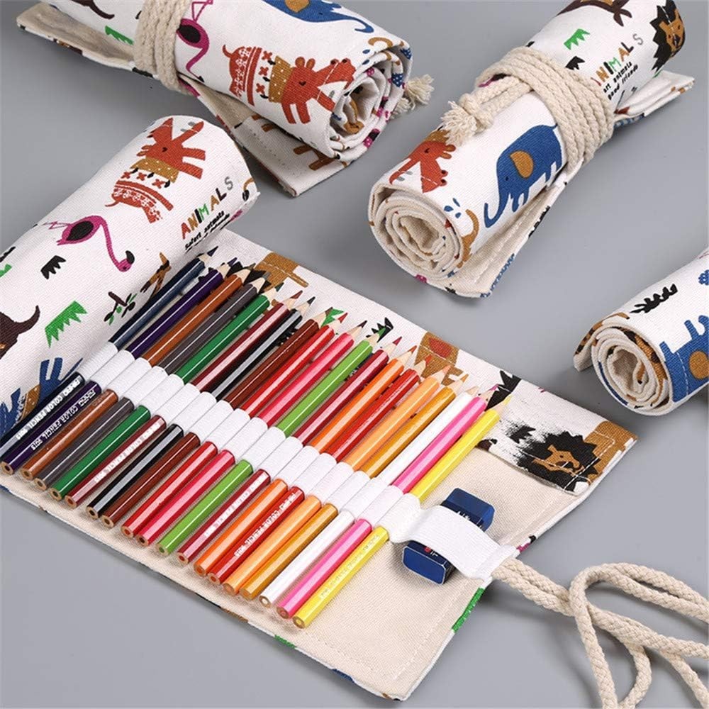 Stylish 48-Slot Colored Pencil Holder with Drawstring Closure – Travel Friendly