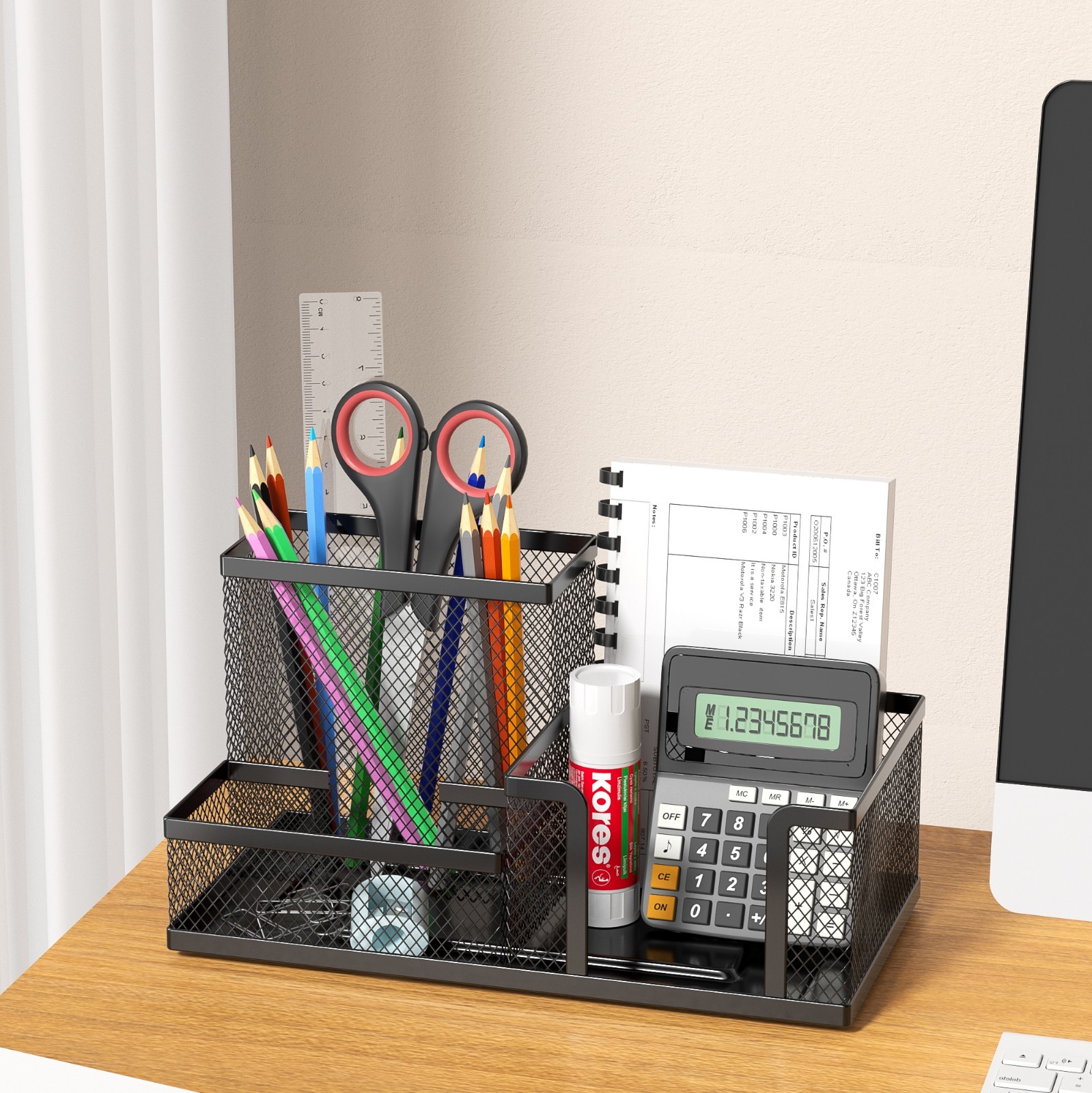Desk Organizer Office Supplies Caddy Mesh Desktop Storage Pencil Holder