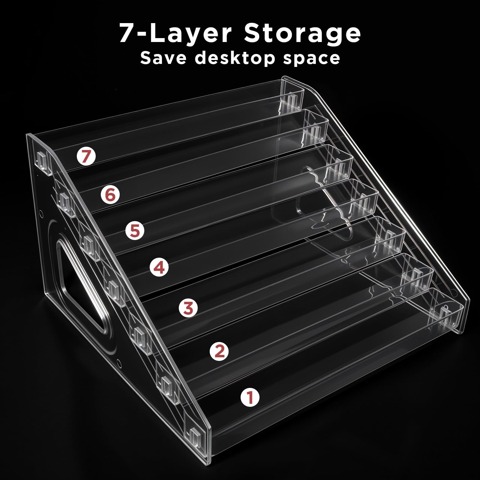 Nodaaiie 2 Pcs 7 Tiers Clear Essential Oils Nail Polish Organizer