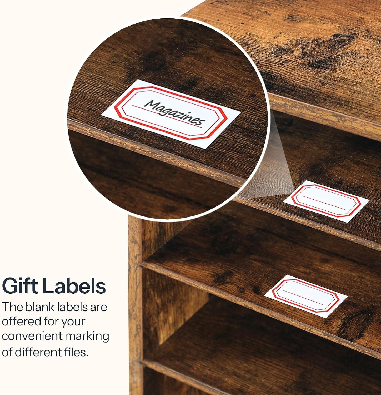 Wooden Literature Organizer, 36-Slot Mail Sorters, Removable Classroom Mailbox,