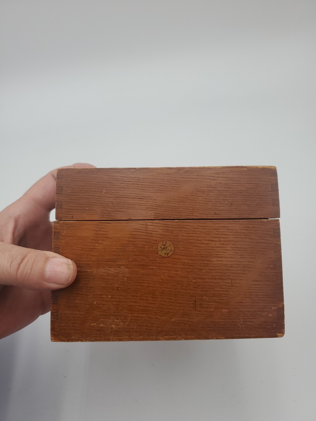 Antique Globe Wernicke 1/4 Sawn Oak Wood File Recipe Box 83-C Dovetail 5.5″