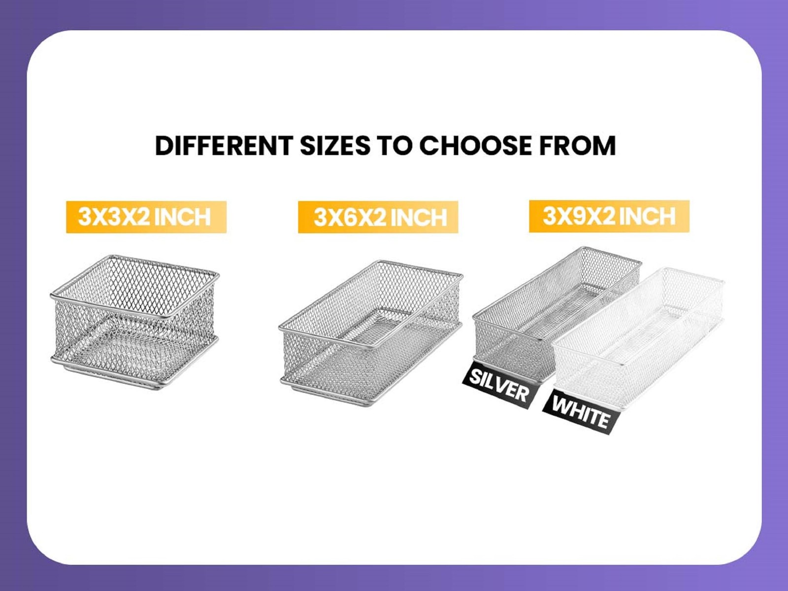 Silver Mesh Desk Drawer Organizer Tray Multipurpose Storage 4x12x2 Inch