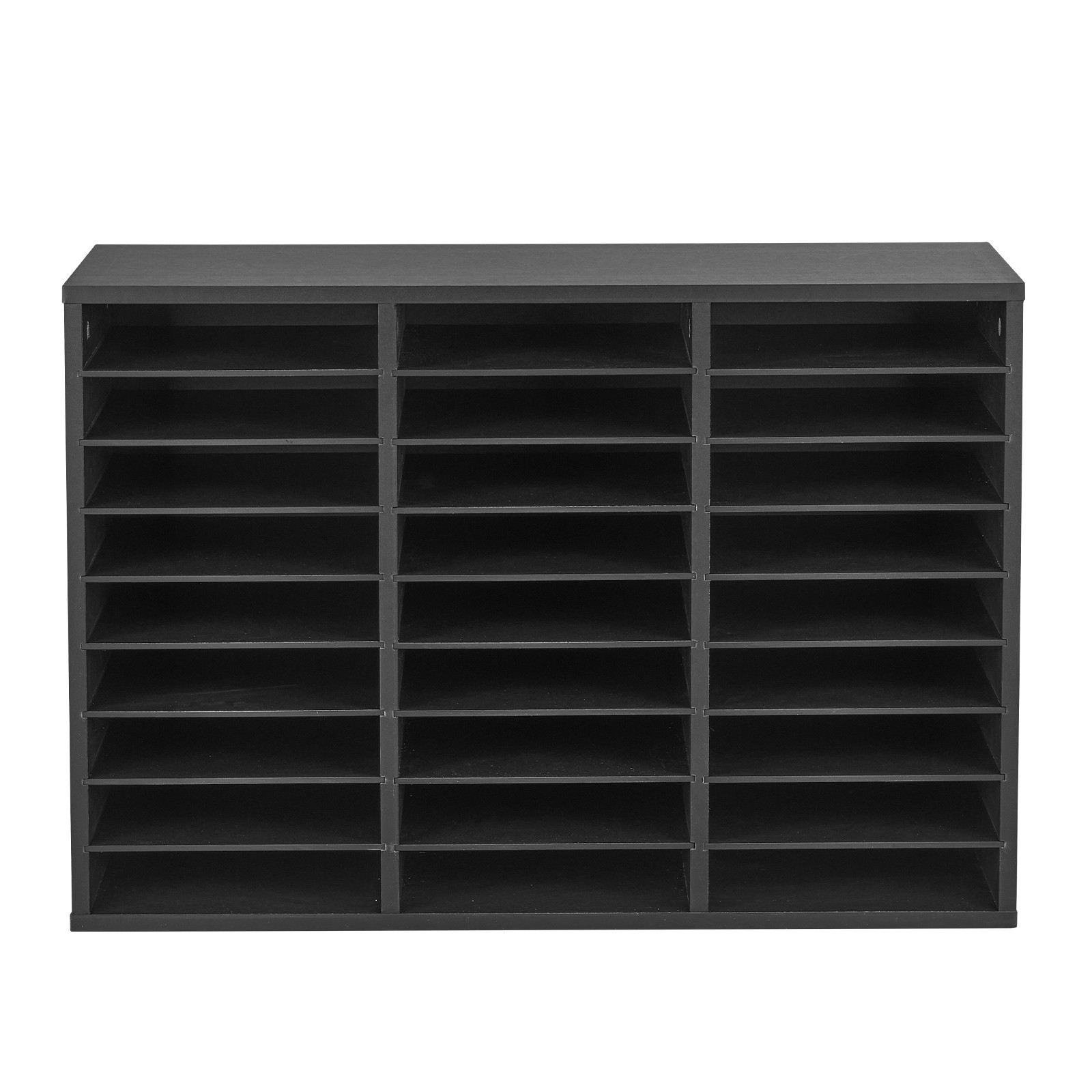 Uimoso Wooden Literature Organizer 27 Compartments with Removable Shelves Black
