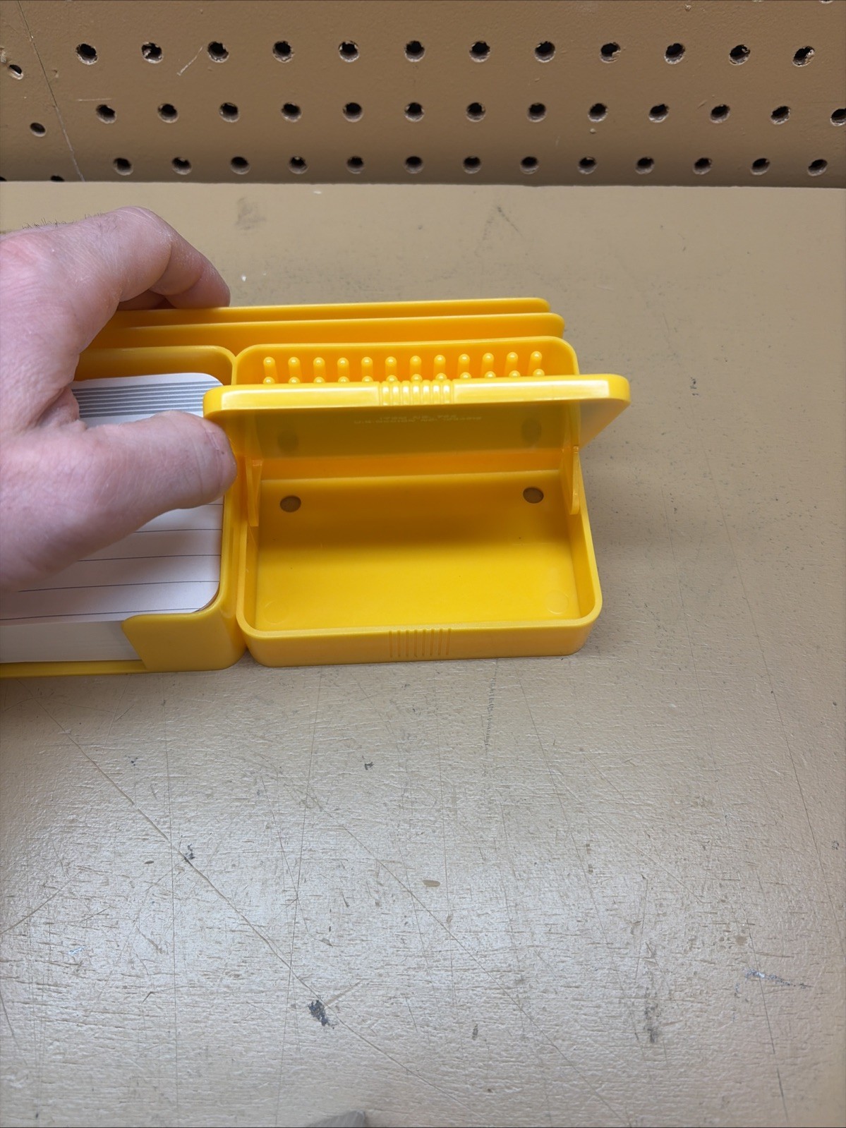 Vtg W brand Yellow organizer set Memo Sheets & Magnetic Paper Clip Holder RARE