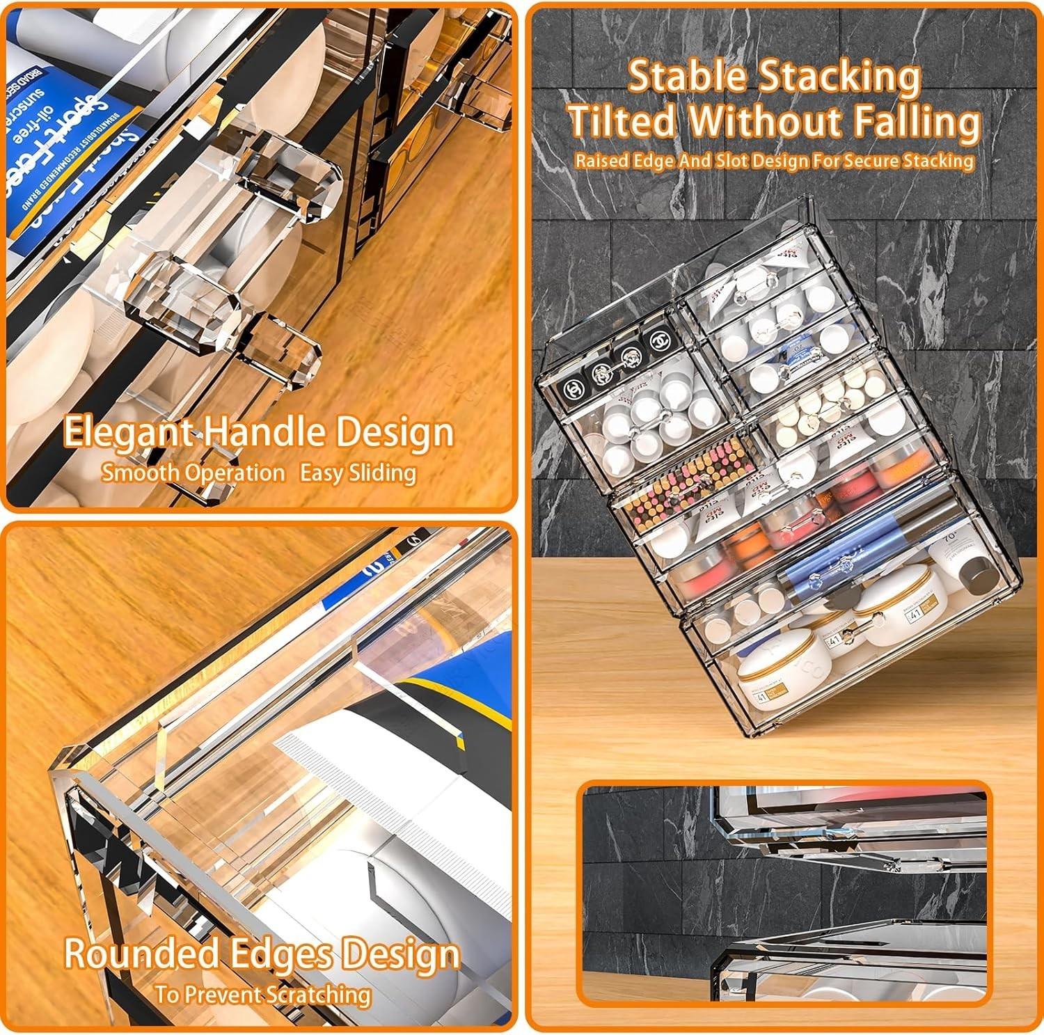 Acrylic Organizer with 6 Drawers, Makeup, Desk, Bathroom Storage