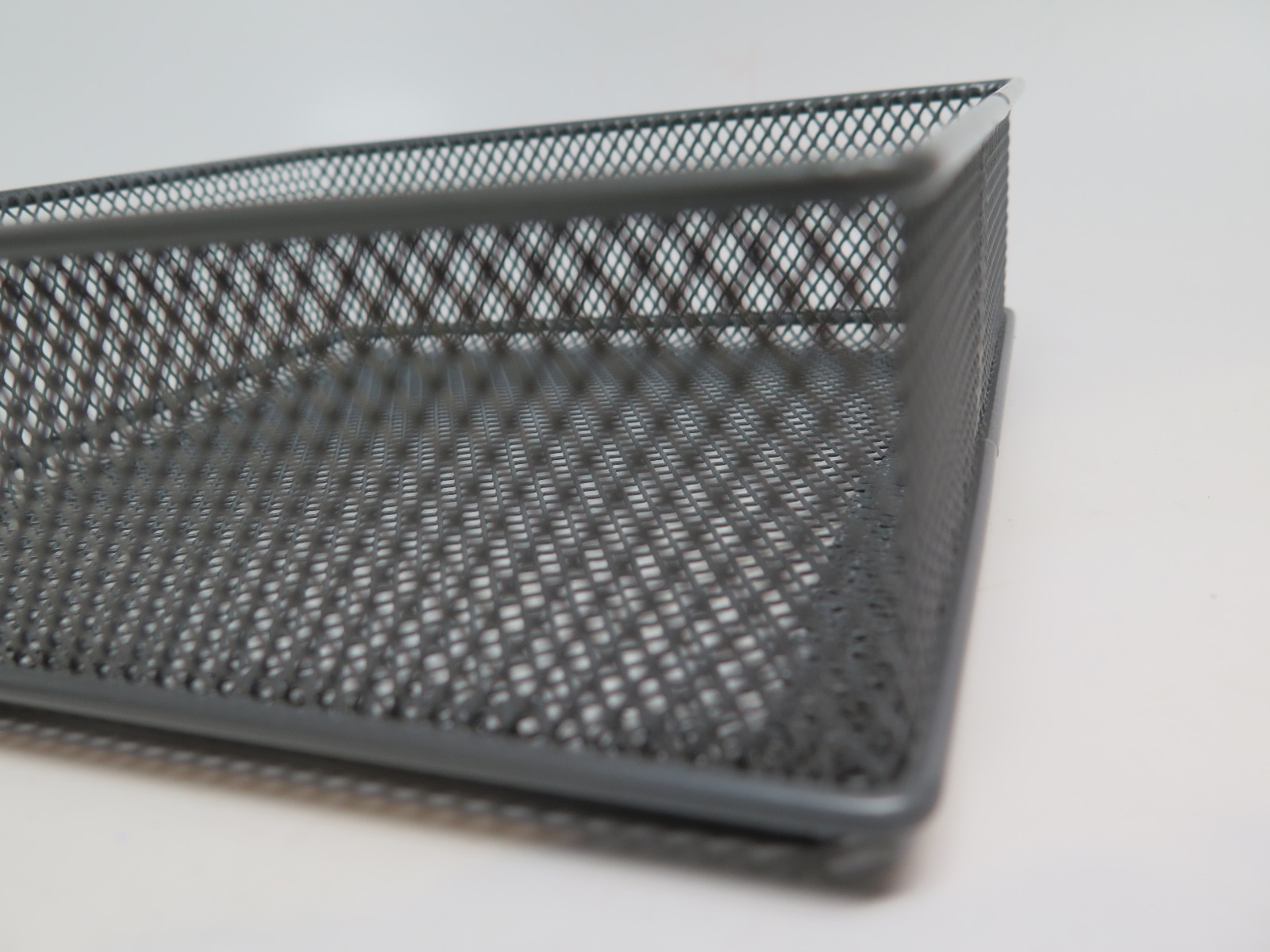 Gray Wire Basket Desk Organizer Desktop Drawer Office Home Bin 6” W x 6”L 2”H