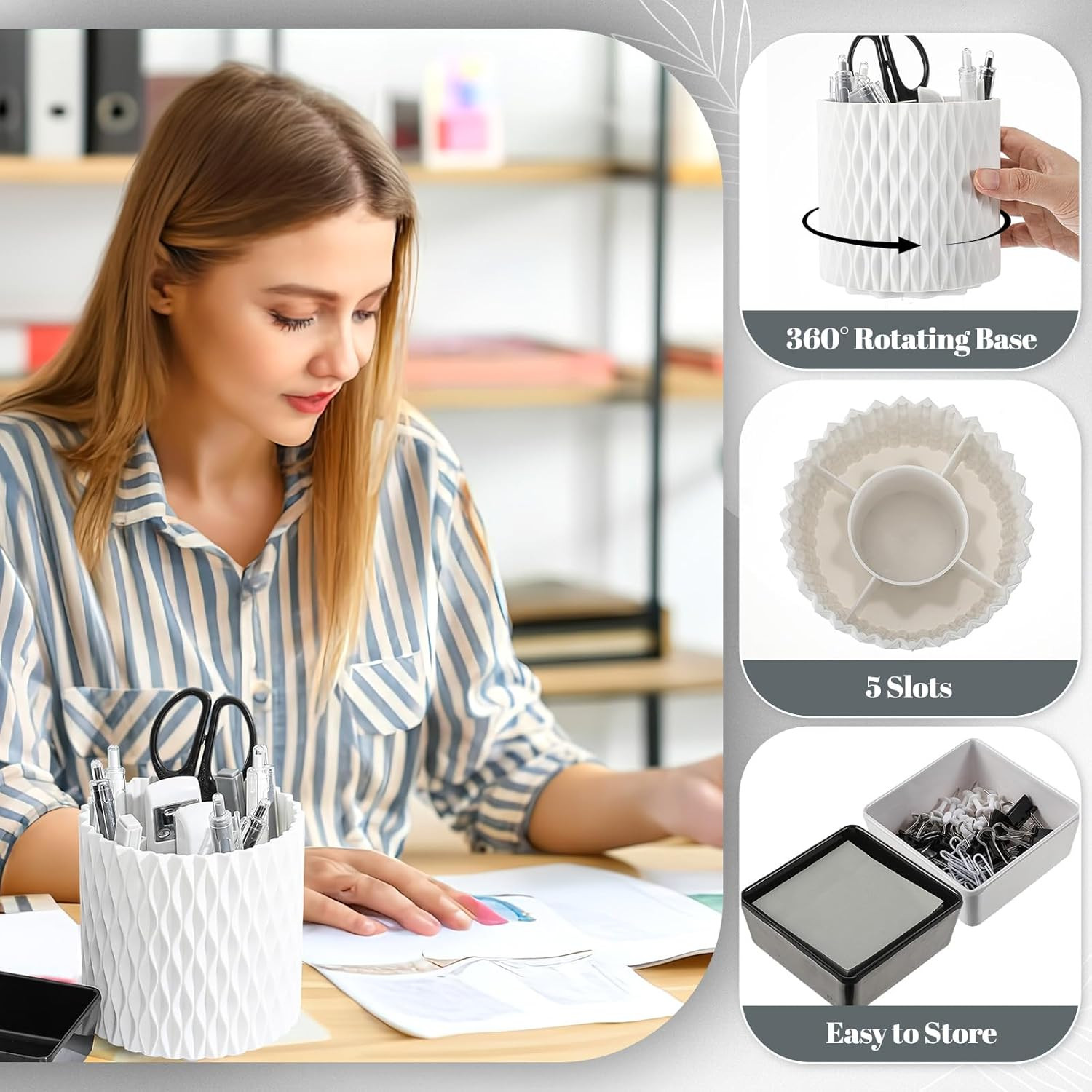 27 Pcs Black and White Desk Accessories Gift for Aesthetic Desk Organizer White