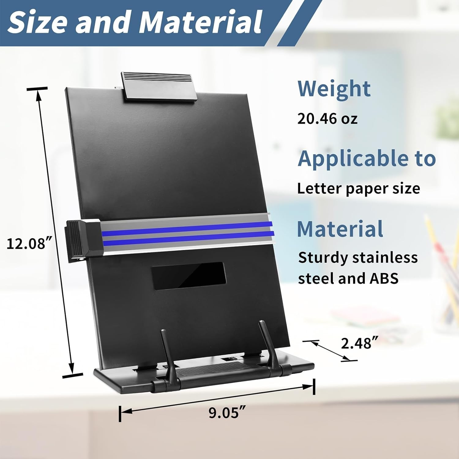 Foldable Document Holder for Desk – Multi-Use Paper Stand for Typing & Reading