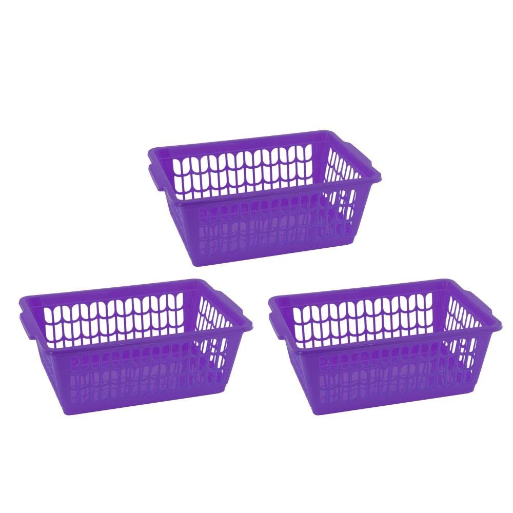 Plastic Perforated Storage Basket Bin Office Drawer, Shelf Desktop Countertop…