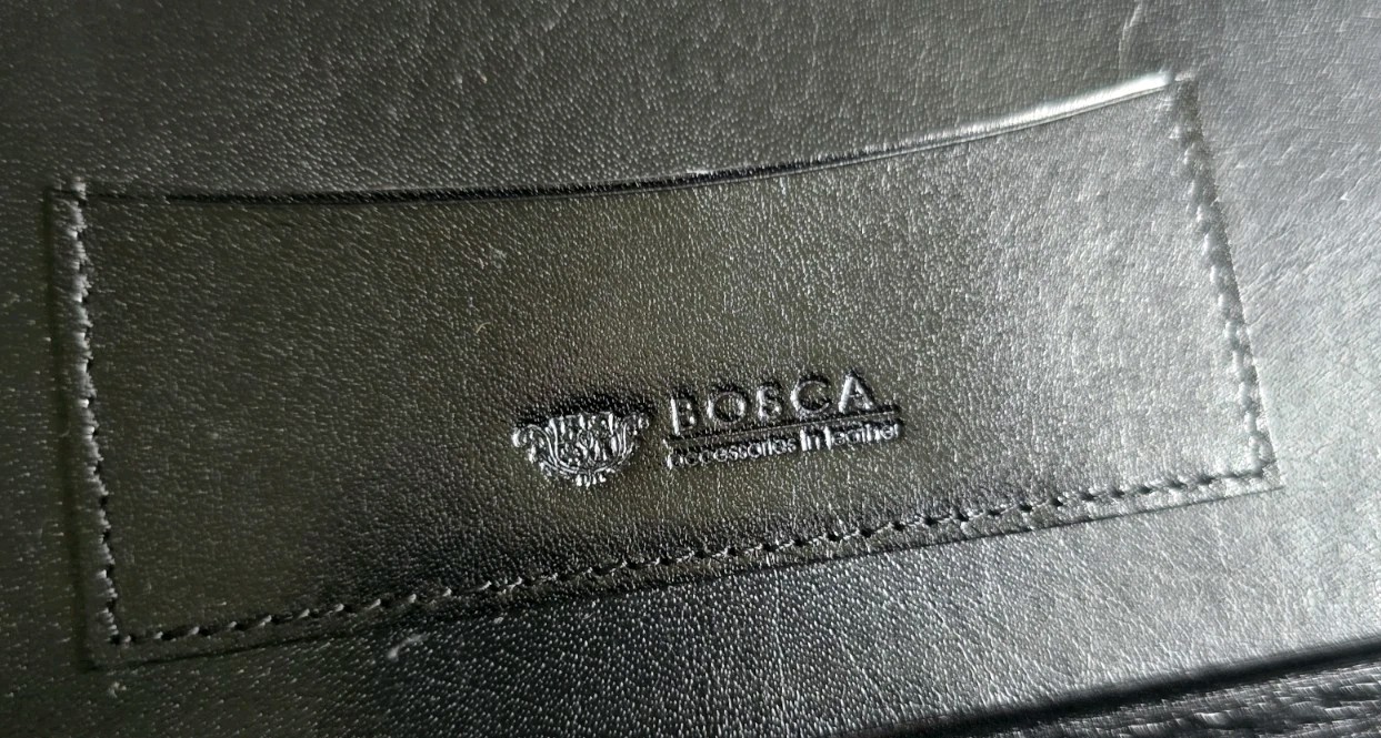 Bosca Black Old Leather 3 Compartment Desk Organizer