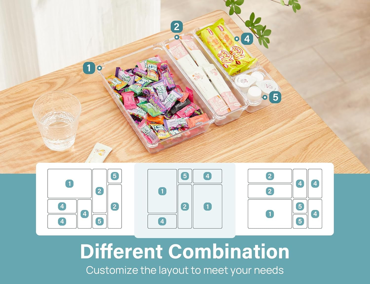28 Pcs Drawer Organizer Set, 4-Size Bathroom Vanity Trays Makeup Desk Dividers V