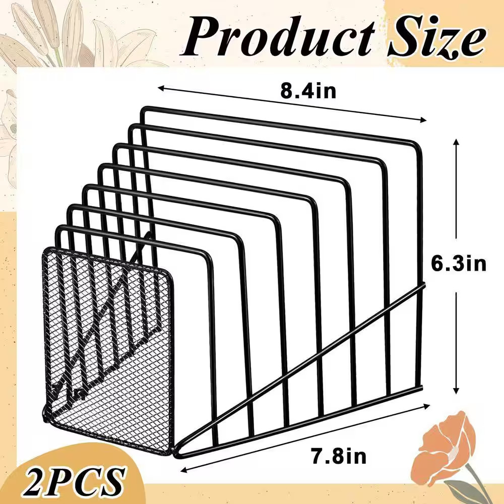 6.3 In. X 7.8 In. 2-Piece 7 Slot Incline File Sorter Metal Wire Mesh File Racks