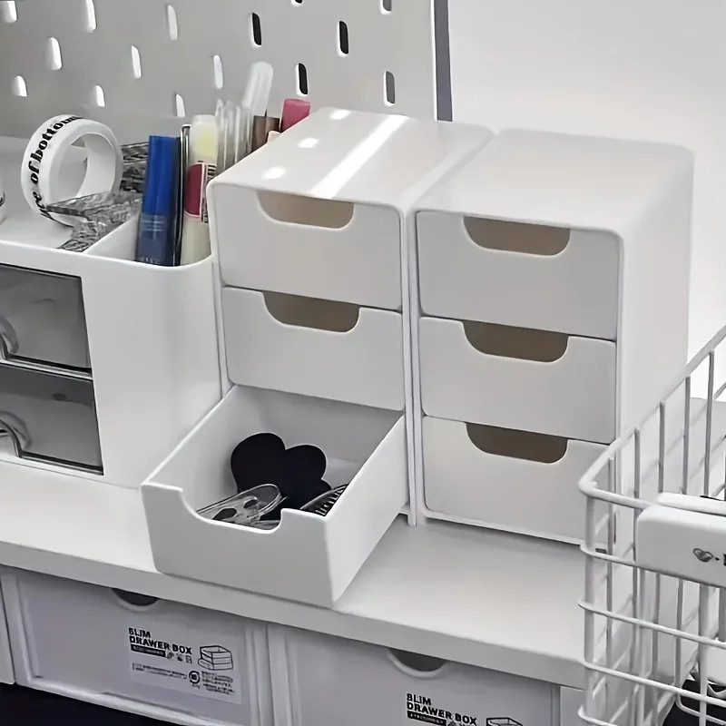 Chic 3-Tier Desk Organizer with Drawers – Ideal for Office Supplies, Jewelry & C