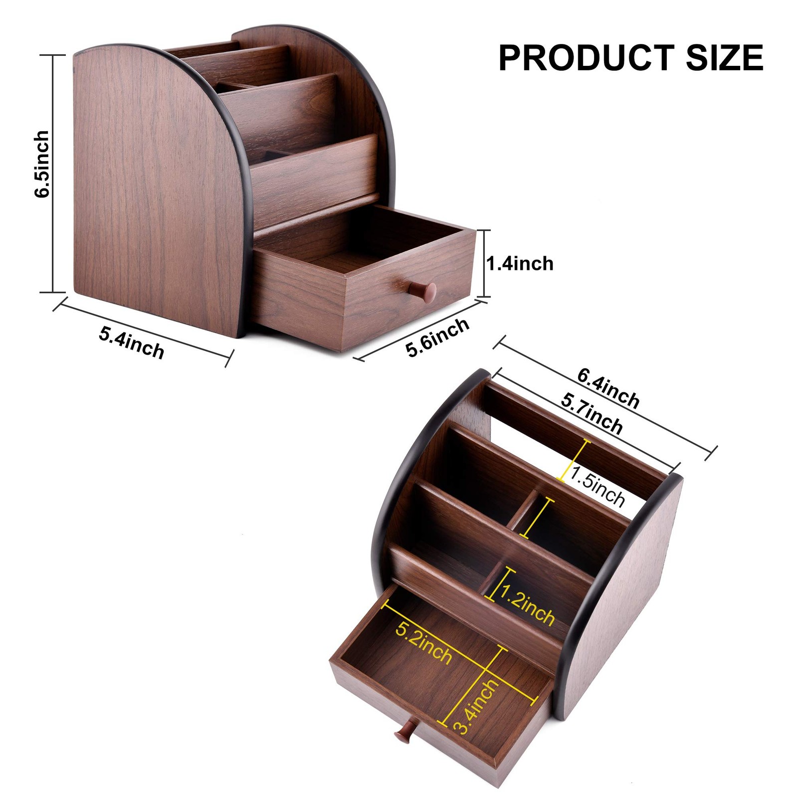 Wooden Desktop Organizer Drawer Multifunctional Office Supply Storage