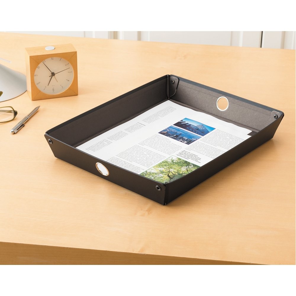 Lihit lab. Document Tray, Stacking Tray, A4, Brown, A340-9