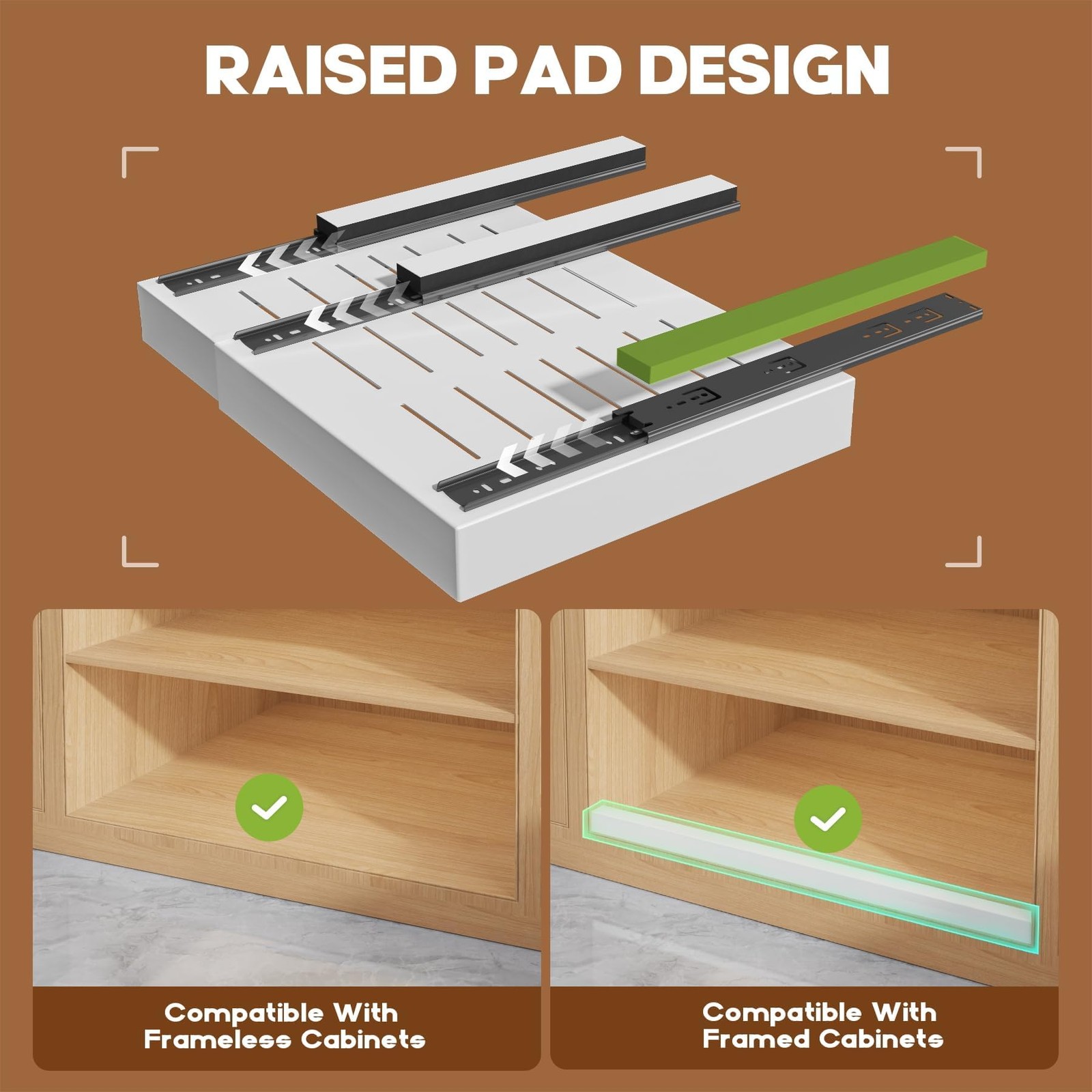Seinloes 2 Pack Pull Out Cabinet Organizer 21″D x 15.1″-26.3″W(2Pack), White
