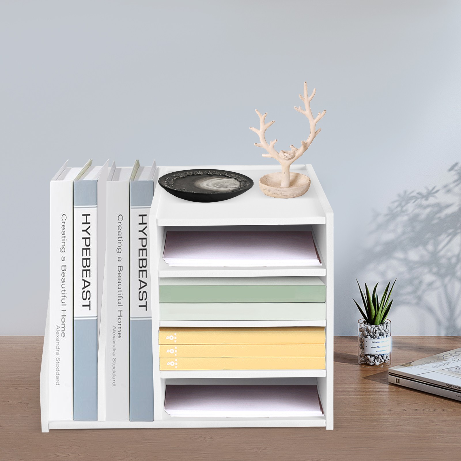 6-Tier PVC File Holder Organizer with Ample Storage Space, 15.35″ x 12.16″