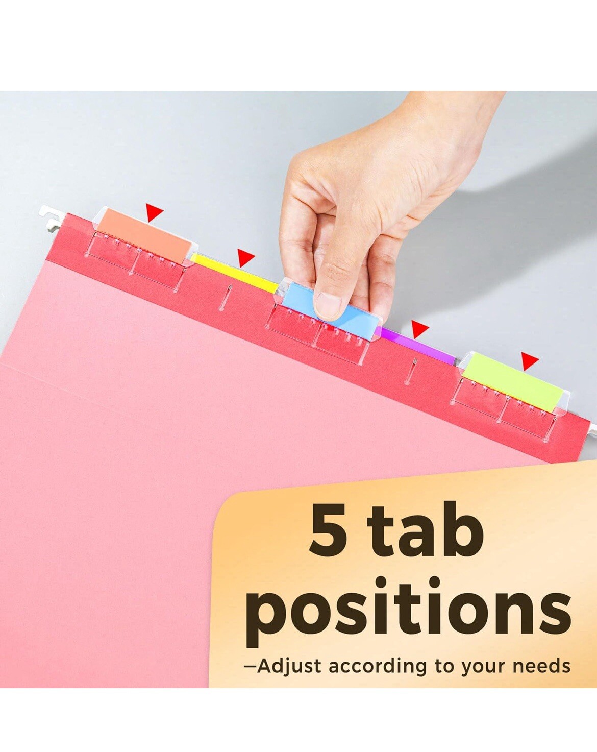 Hanging File Folders Assorted Colors, 25 Pack File Folders Letter Size