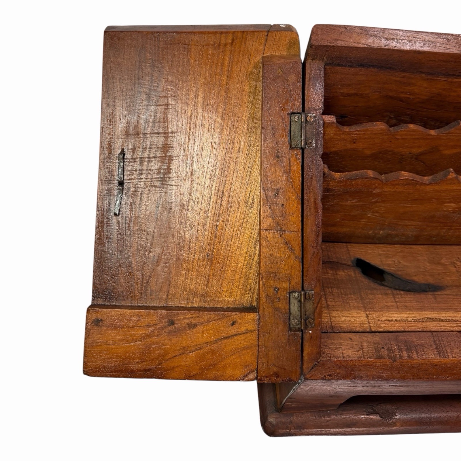 Vintage Wood Desk Mail Organizer. Missing Drawer And Spaces.