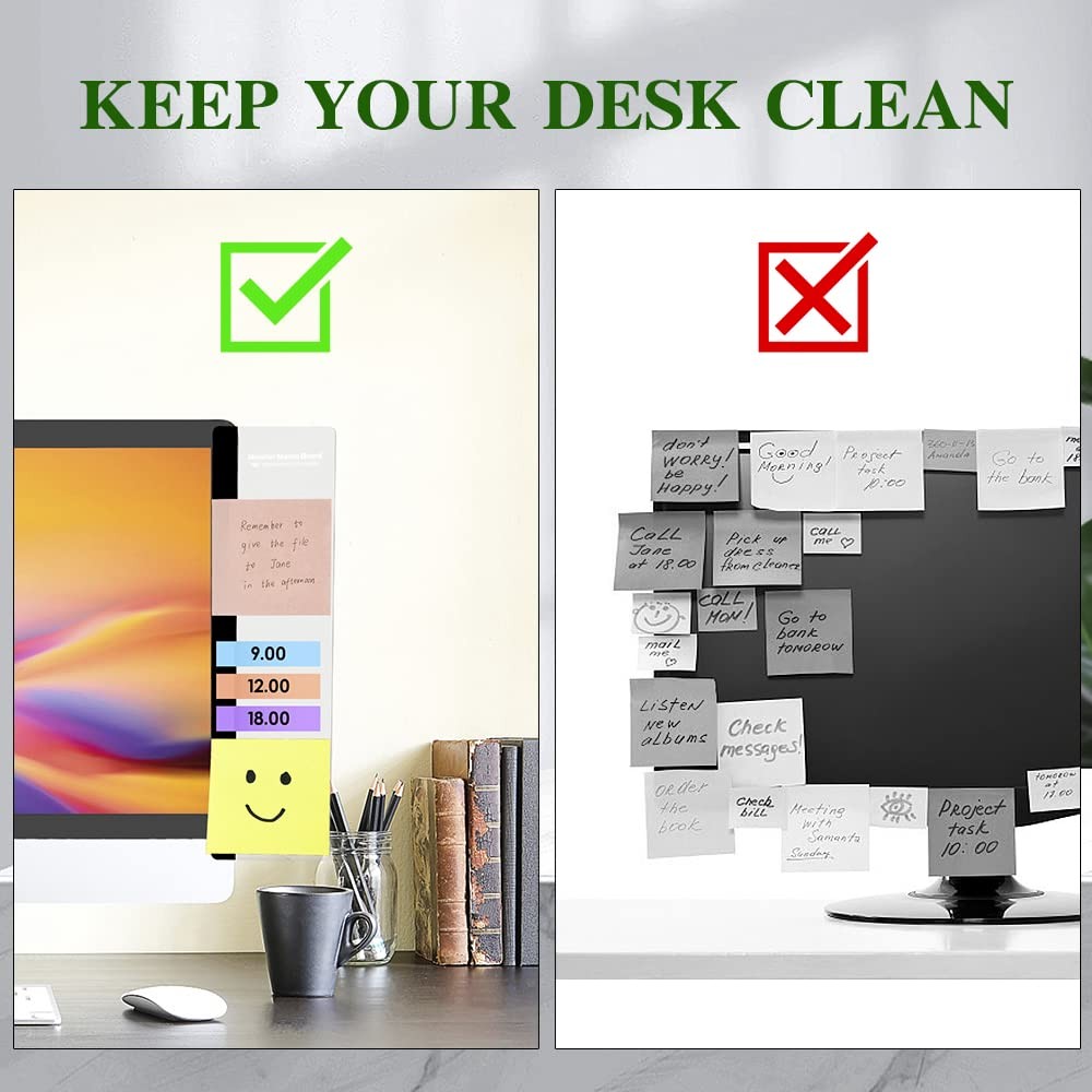 Transparent Monitor Memo Board 2pcs Office
