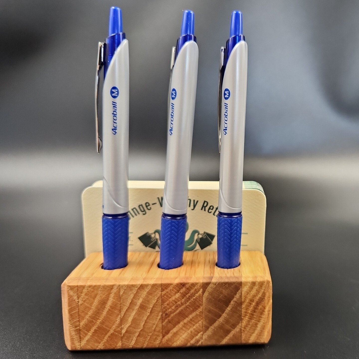 Desk Organizer Business Card Holder and Pen Stand Handmade Office Gift Oak Wood