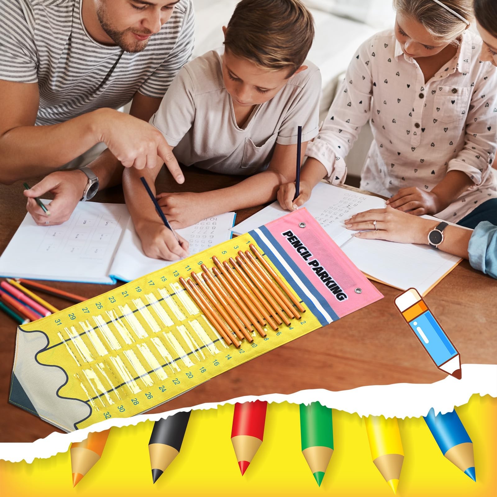 Pencil Dispenser Parking Pocket for Classroom Magnetic Pencils Hanging Chart …