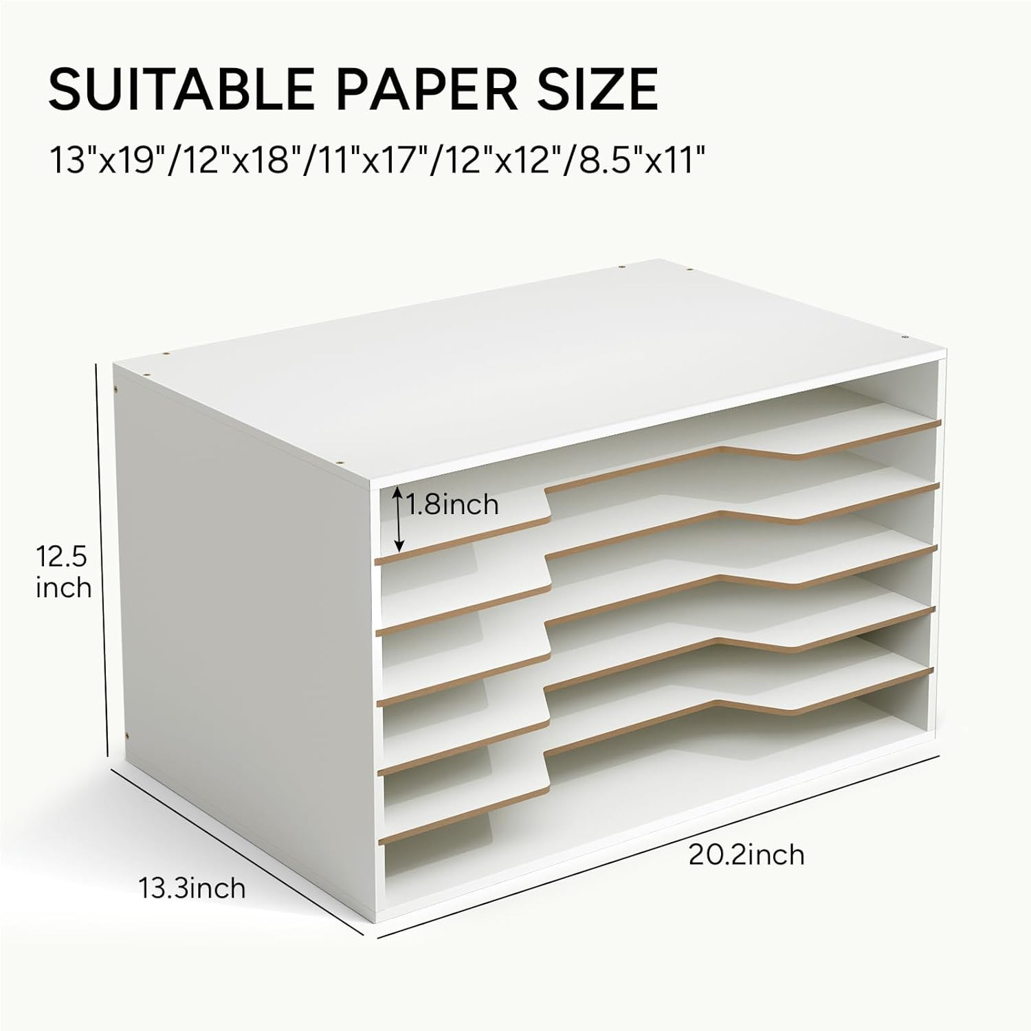 Larger 12×18 Wooden Literature Organizer – 6-Tier Adjustable File Sorter